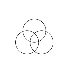 Venn Diagram Icon With 3 Overlapped Circles