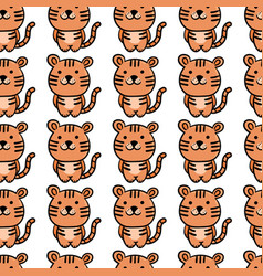 Cute Tiger Pattern Cartoon Animal Background