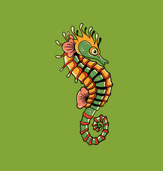 Sticker Of A Seahorse Traditional Tattoo Design