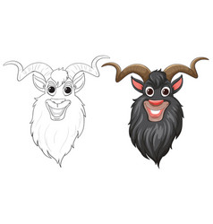 Two Smiling Goats In A Playful Style