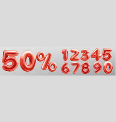 3d Numbers Font With Percent Sign For Discount