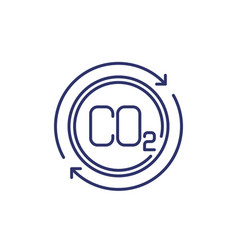 Carbon Offset And Co2 Gas Reduction Line Icon