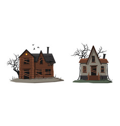 Abandoned Houses And Scary Trees Set Haunted