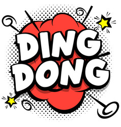 Ding Dong Comic Bright Template With Speech