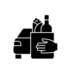 Drinks And Food Curbside Pickup Black Glyph Icon