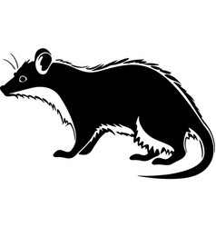 Opossum Silhouette White Background