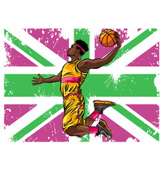 Watercolor Silhouette Basketball Player