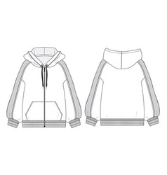 Hoodie fashion flat sketch template Royalty Free Vector