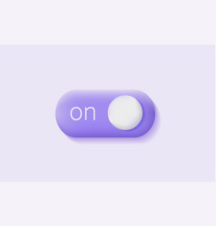 3d On Toggle Button Purple Slide Bar Icon Unlock