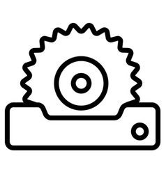 Circular Saw Line Icon Black Out Line Design