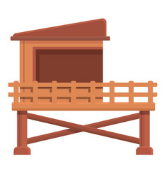 Lifeguard Beach House Icon Cartoon Aid