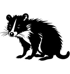 Opossum Silhouette White Background