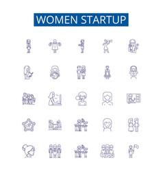 Women Startup Line Icons Signs Set Design