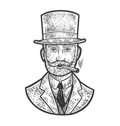 Gentleman Top Hat And Cigar Sketch