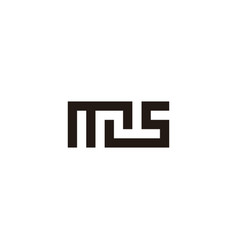 Letter Ms Square Geometric Symbol Simple Logo