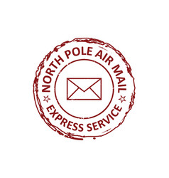 North Pole Air Mail Express Service Grunge Stamp