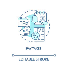 Pay Taxes Turquoise Concept Icon