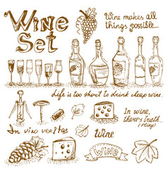 Set Of Wine Elements