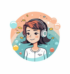 Young Woman Listening To Music In Headphones