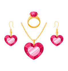 Cartoon Ruby Golden Jewelry Precious Necklace