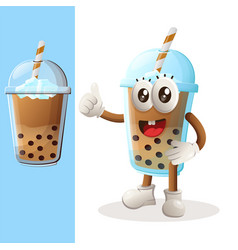 Cute Bubble Tea Mascot Thumbs Up