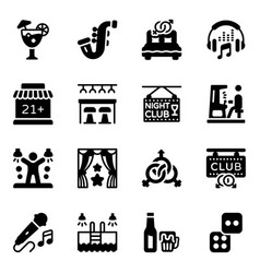 Nightclub Elements Solid Icons Pack