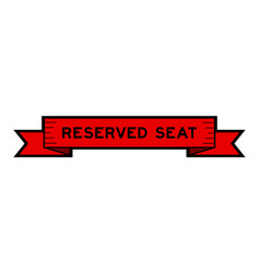 Ribbon Label Banner With Word Reserved Seat