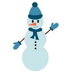 Snowman With Hat Scarf And Mittens