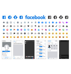 Facebook Social Network App Interface Icons