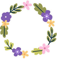 Floral Wreath Round Frame