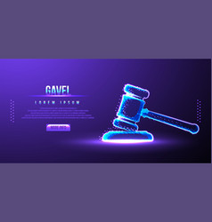 Gavel Hammer Judge Low Poly Wireframe