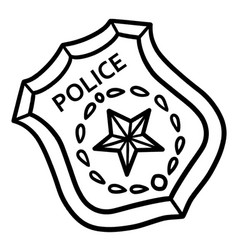 Police Badge Isolated Coloring Page For Kids