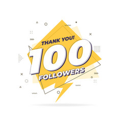 Thank You 100 Followers Trendy Flat Geometric