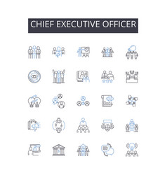 Chief Executive Officer Line Icons Collection