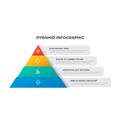 Pyramid Infographic Template With 4 List