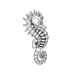 Sticker Of A Seahorse Traditional Tattoo Outline