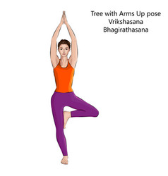 Yoga Pose Vrikshasana With Arms Up