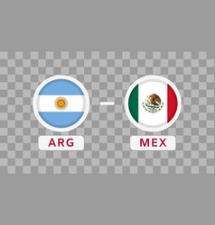 Argentina Vs Mexico Match Design Element Flags