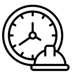 Clock Time Line Icon Black Out Line Design