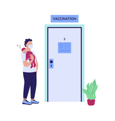 Parent With Baby Near Vaccination Room Semi Flat