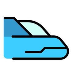 Transit Fast Train Icon Flat