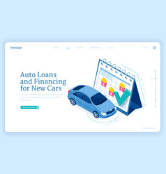 Car Loan Isometric Landing Page New Auto Financing