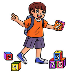 First Day Of School Child Number Blocks Clipart