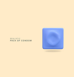 Packaged Realistic Condom Mockup Safe Sex