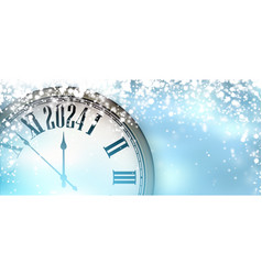 Happy New Year 2024 Countdown Clock On Blue