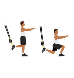 Man Doing Trx Suspension Straps Suspended Lunges