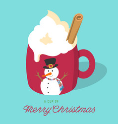 Merry Christmas Eggnog Latte Drink Flat