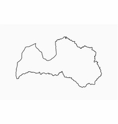 Outline Map Latvia Line Border Country