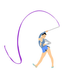 Rhythmic Gymnastics Lady With Ribbon