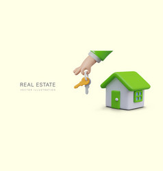 Sale Rent Of Real Estate Realistic House Hand